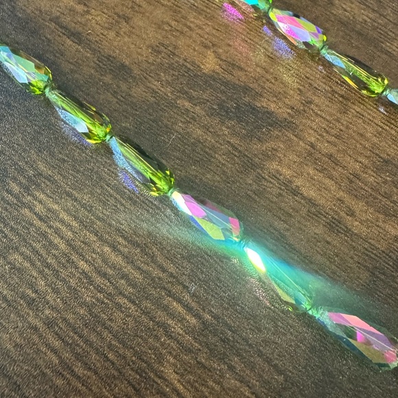 NWT Vintage Charles Marchant Watermelon Aurora Borealis Crystal Bead Necklace - Picture 2 of 10